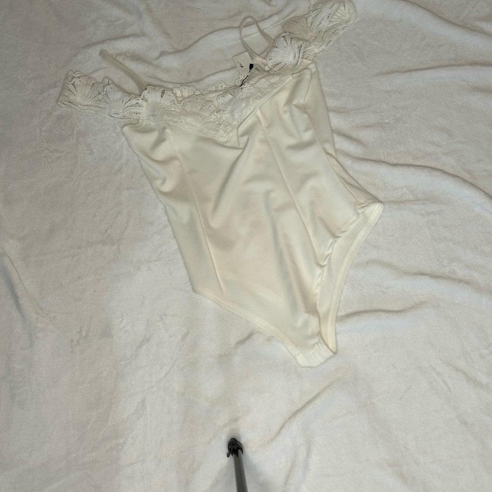 Elegant Cream Lace Bodysuit